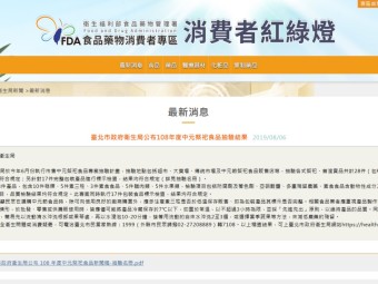 臺北市政府衛生局公布108年度中元祭祀食品抽驗結果 