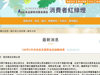 109年2月份肉品及蔬果食品抽驗結果 